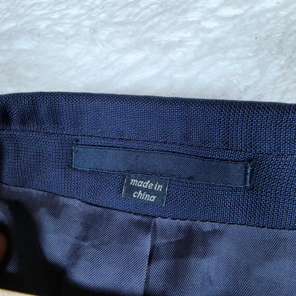 Suitsupply Havana Mens 38S Blue Wool Vitale Barberis Canonico L/S Button Up